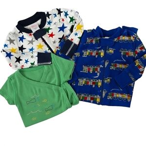 Hanna Andersson 12-18m Bundle - 2 Zippies, 1 Wrap Bodysuit